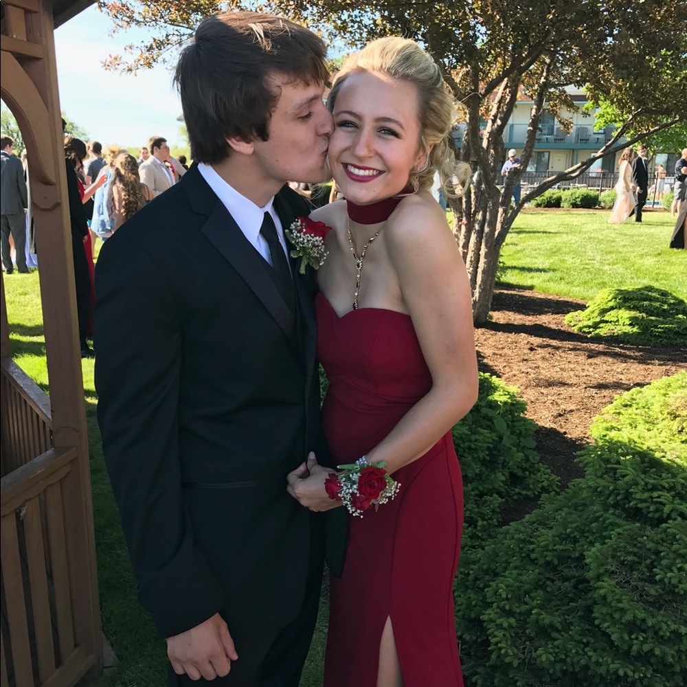 Sequin Hearts Red Prom Dress, size 7